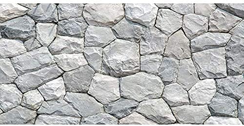 AWERT 48x20 inches White Stone Aquarium Background, Rocky Fish Tank Background, Durable Polyester
