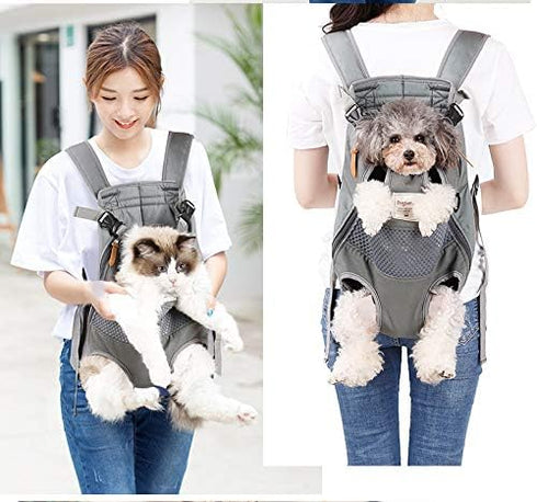 Dog Carrier Backpack, Legs Out Front, Airline Approved for Small Medium Large Dogs, Canvas Mesh Free Cat Travel Bag