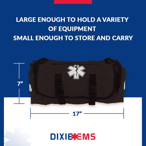 Dixigear On Call Trauma Bag for First Responders - Black with Reflectors