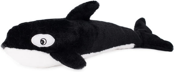 ZippyPaws Jigglerz Tough Stuffing Squeaky Plush Dog Toy, Ocean Themed Killer Whale