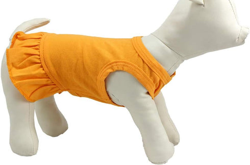 Pet Clothes Small Dog Blank Color Sport Dress T-Shirts Tee Dresses Tanks Top for Small Female Dogs, 100% Cotton (XS,