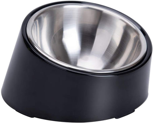 SuperDesign Mess Free Slanted Bowl for Dogs and Cats, Tilted Angle Non-Skid Dog Feeder, Easier to Reach Food