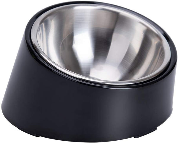 SuperDesign Mess Free Slanted Bowl for Dogs and Cats, Tilted Angle Non-Skid Dog Feeder, Easier to Reach Food