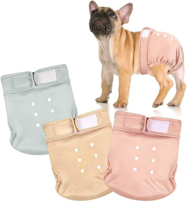 wegreeco XX-Large Dog Diapers Female No Tail Hole, Reusable French Bulldog Diapers