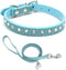Puppy Collar and Leash with Bling Diamond, Sparkly Rhinestone Glitter Jewel Collars for XXS XS Small Medium Female
