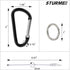 STURME 24 PCS Small Keychain Carabiner Clip Set - 2" Aluminum D Ring, Spring Loaded Gate, Durable Mini Lock Snap Hooks