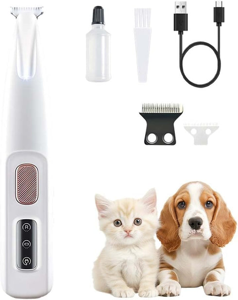 2026 New Dog Paw Trimmer with LED Light, Dog Grooming Kit &