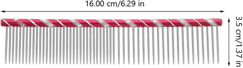 UEETEK Stainless Steel Pet Grooming Comb for Dogs & Cats (Rose Red)