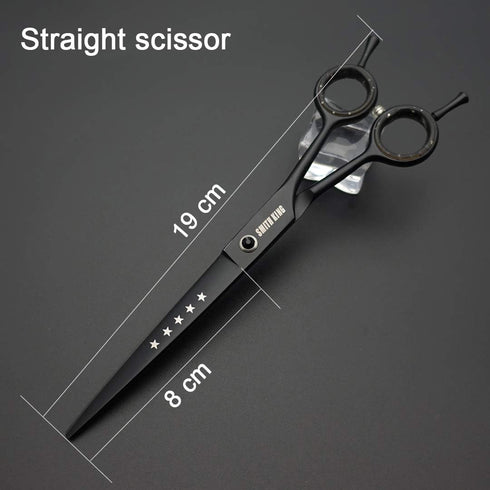 Professional Dog Grooming Scissors Set 7.0 inches - Straight, Thinning, Curved, Chunkers & Comb, Black