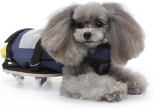 Dog Drag Bag, Wheelchair Alternative for Paralyzed Dogs with Wooden Scooter for Indoor and Outdoor Use (Yellow, S)