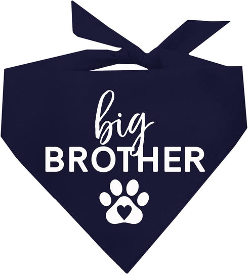 Big Brother Heart Paw Dog Bandana, 100% Cotton Adjustable Triangle for Pregnancy Announcement Photoshoot