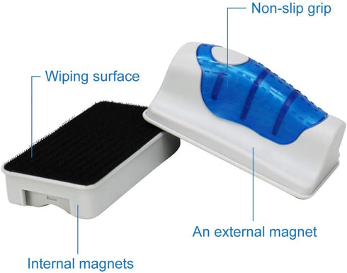 Jasonwell Magnetic Aquarium Fish Tank Glass Algae Cleaner Scrubber - Floating Clean Brush (L)