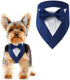 Dog Wedding Bandana, Adjustable Formal Tuxedo Pet Collar with Bow for Small Medium Large Dogs, Birthday Gifts, Medium,