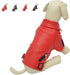 Lovelonglong Cool Dog Leather Jacket, Warm Windproof Coats for Large Medium Small Dogs, Red XXL
