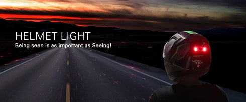 LED Motorcycle Helmet Light, Rear Red Safety Light for Night Riding with USB Chargeable Cable