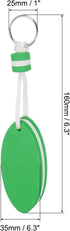 PATIKIL 2 Pack Floating Keychain, Sports Buoy Key Rings, Oval Buoyant Key Holder for Fishing Kayaking, Green