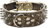 Spiked Studded Dog Collar, PU Leather Adjustable Pet Collars for Medium or Large Breed Pets (XL, Gold Brown1)
