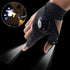 anso 1/2 Pack Flashing Rave Gloves with LED Light Beam - Black, for Outdoor Activities