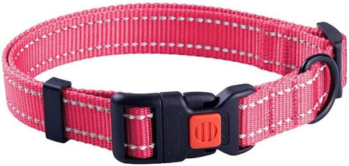 CollarDirect Reflective Dog Collar for Small, Medium, Large Dogs, Quick Release Buckle, Pink