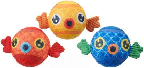 Barkbox Dog Toys – Puppy Guppies Trio Squeaker Ball Interactive Chew Toys – Durable & Tough Tennis Balls, Training, Exercise & Beating Boredom – Stimulating Plush, Small/Medium Breed & Puppies