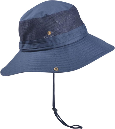 YOLAI Men Mountaineering Fishing Cap Foldable Outdoor Sports Visors Hat Sunscreen Breathable Sun Hats with Strings