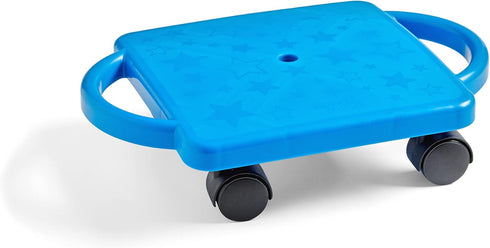 hand2mind Blue Indoor Scooter Board with Handles, Sit Down Floor Scooter, Gym