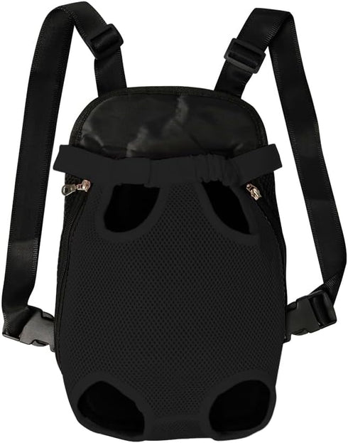 FEimaX Dog Carrier Backpack Pet Legs Out Front Cat Travel Bag, Adjustable Puppy Backpacks Carriers Hands-Free for Small Medium Dogs Cats Hiking Traveling Camping Daily Walking (Small, Black)