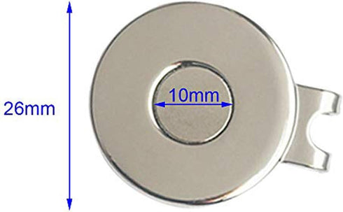 Golf Ball Marker Hat Clip, 0.96 Inch Stainless Iron, 2 Hat Clips with 4 Golf Markers for Men Women