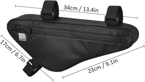 Waterproof Bike Frame Bag, Large Capacity Triangle Bicycle Under Tube Storage Pouch Cycling Accessories, Black