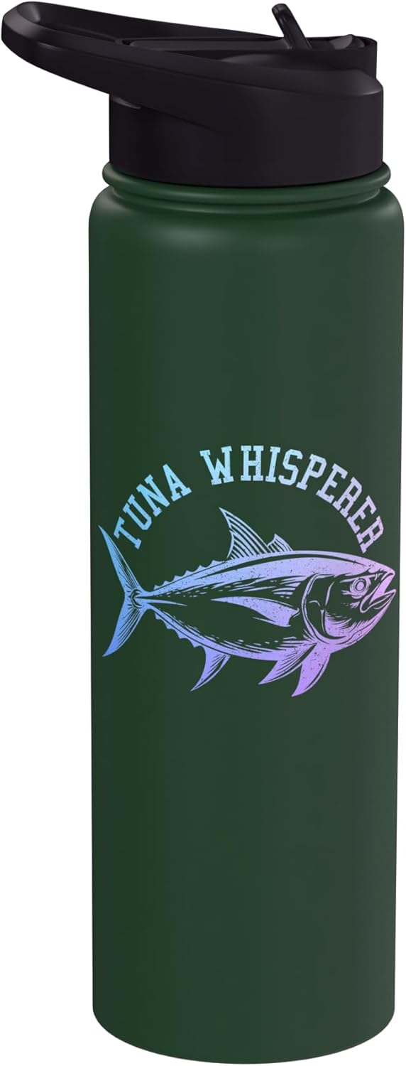 We Love Tuna Fishing - Apparel & Gifts Tuna Whisperer Yellowfin Bluefin Tuna Fishing Stainless Steel Insulated Water Bottle