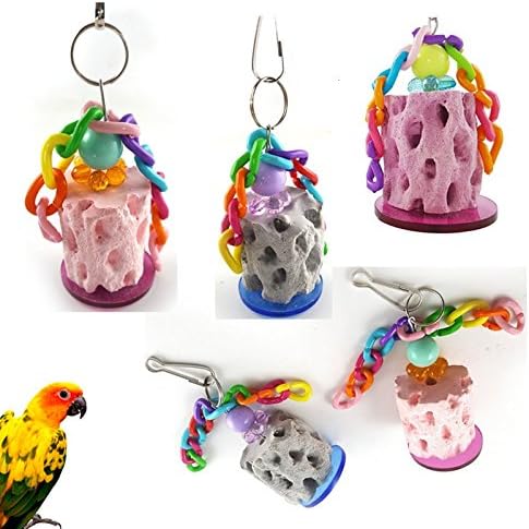 Hypeety Bird Chew Toy - Calcium Teeth Grinding Treats for Hamster, Parrot, Small Animal Cage, 1pc Color Random