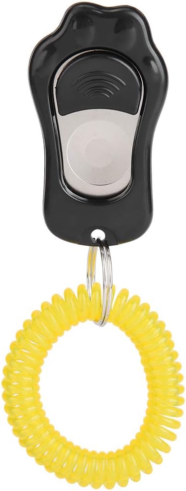 Yosoo Clicker Dog Training - Adjustable 3 Gears Pet Training Clicker with Wrist Strap for Cats and Birds (Black)