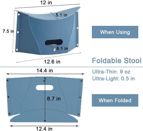 COLLMORE 0.5 Foldable Portable Stool, in Effortless to Carry, Lightweight Collapsable Folding Chair for Hiking Picnic