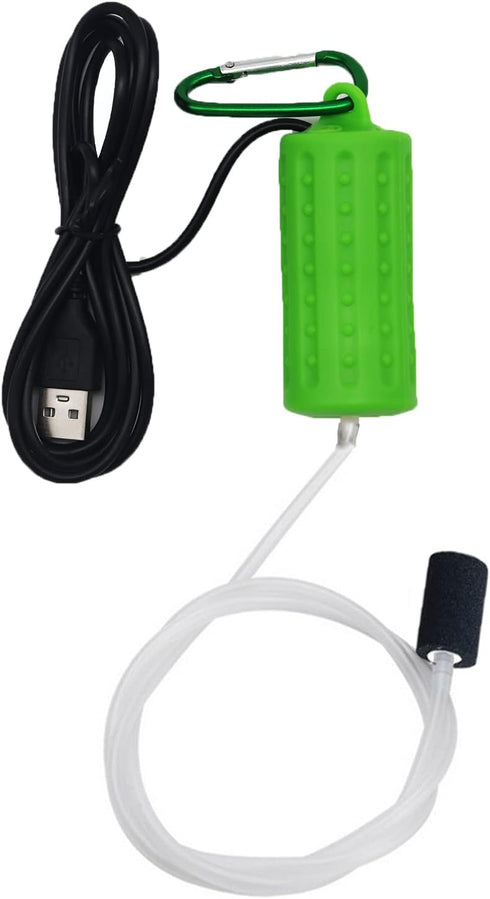 Aquarium Air Pump Mini USB - Portable Ultra Silent Oxygen Aerator with Air Stone and Silicone Tube