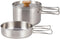 zaoalife 2pcs Camping Cookware Set Outdoors Stainless Steel Cookware Non-Stick Lightweight Pot Pan