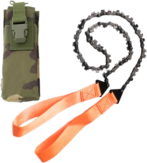 Pocket Survival Hand Chainsaw with Paracord Handle - Ideal Outdoor Camping, Hiking, Fishing, Hunting Emergency Tool