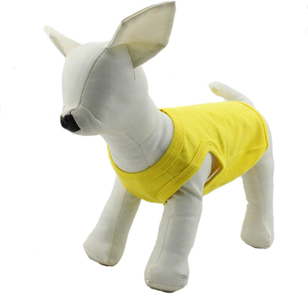 2018 Pet Clothes Dog Clothing - Classic Blank T-shirt Tanks Top Vests for Small, Medium, Large Dogs (XXXXL, Yellow)