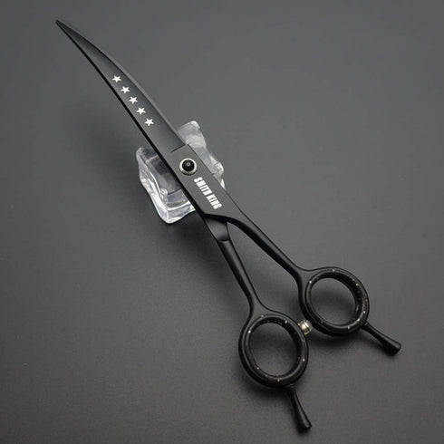 Professional Dog Grooming Scissors Set 7.0 inches - Straight, Thinning, Curved, Chunkers & Comb, Black