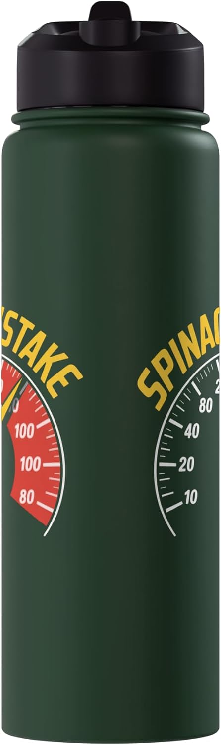 Vibrant Yellow Cartoon Humor Enthusiasts SPINACH MISTAKE Speedometer Funny Meme Sarcastic Gag Stainless Steel Insulated