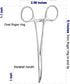 2pcs Set Pets Ears/Nose Hair Puller - Straight & Curved Full Serrated Stainless Steel Hemostat Locking Forceps
