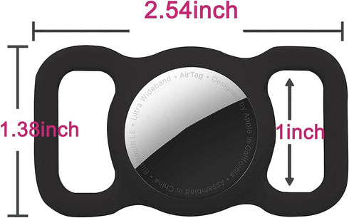 Protective Airtag Case for Dog Collar, Waterproof Holder Case Compatible with Apple AirTag, Black