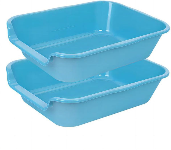 Ying Tutu 2 Pack of Extra Large Cat Litter Box (ABS Material), Low Entry