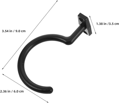 4pcs Beaupretty Metal Pool Cue Holder Rack and Snooker Table Hooks, Wall-mountable Black Steel Pool Table Side Cue
