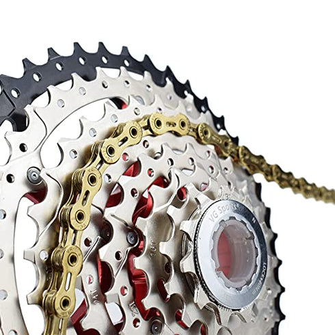 VG SPORTS Bike Chains | 6/7/8/9/10/11 Speed | Lightweight Titanium Half Hollow/Full Hollow, 116 Links
