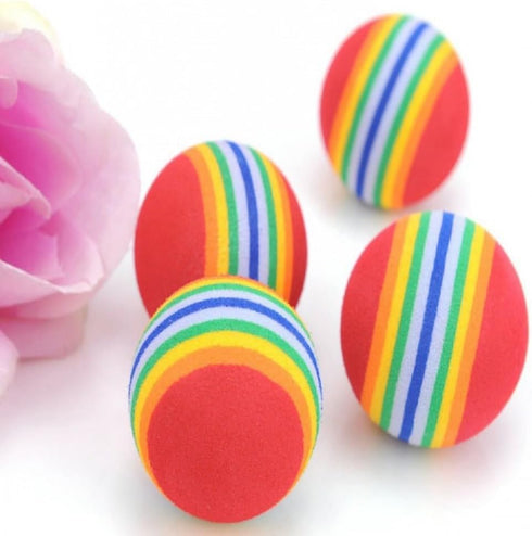 Bepets 12PCS Foam Balls for Cats, Colorful Rainbow Cat Toy Sponge Balls Soft Pet Toy