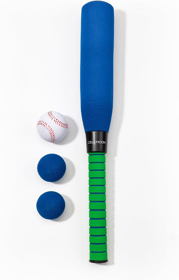 Ultra Soft 22 Inch Kids Foam Baseball Bat Toys with 4 Balls – Gift for Children Age 3-8, Blue