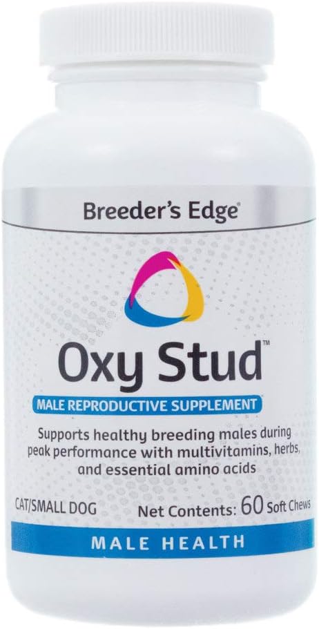 Breeder's Edge Oxy Stud Male Performance Supplement for Small Dogs & Cats, 60ct Soft Chews