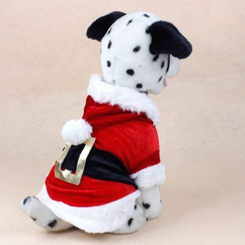 Idepet Santa Dog Costume, Winter Hoodie Coat for Chihuahua, Yorkshire, Poodle (XS)