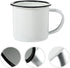 Sosoport 2Pcs Enamel Camp Mug, Retro Enamel Wine Cups with Handle for Camping Coffee, Vintage Metal Mug