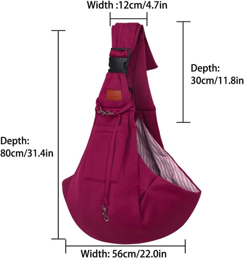FDJASGY Small Dog Sling Cat Carrier, Adjustable Hands-Free Reversible Travel Bag for Outdoor